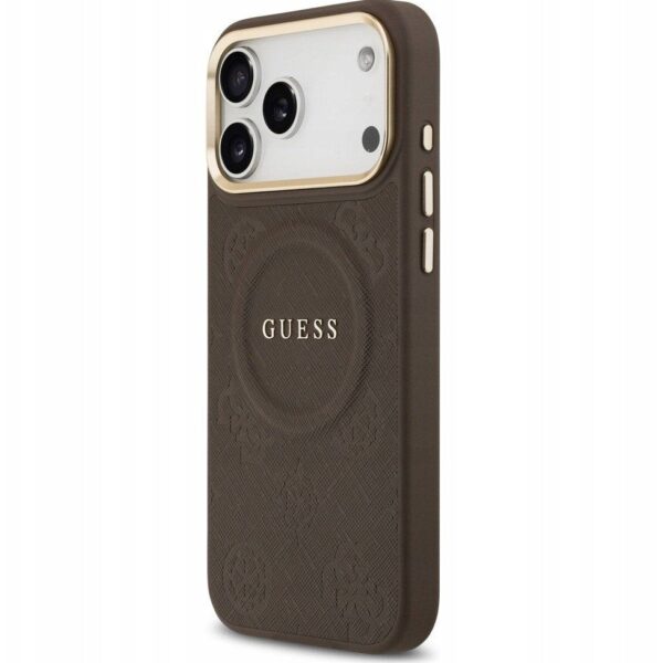 e243516f671a14d3bf7ca7e24b8a6d9f GUESS case for IPHONE 17 Pro Max compatible with MagSafe GUHMP17XPSAMSECW (PU W/ Peony Hot Stamp) brown