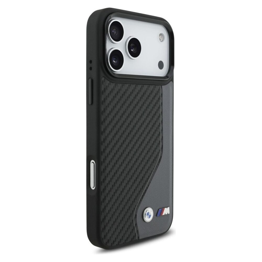 BMW case for IPHONE 17 Pro Max compatible with MagSafe BMHMP17X25PCCSCAK (PU Carbon Logo) anthracite