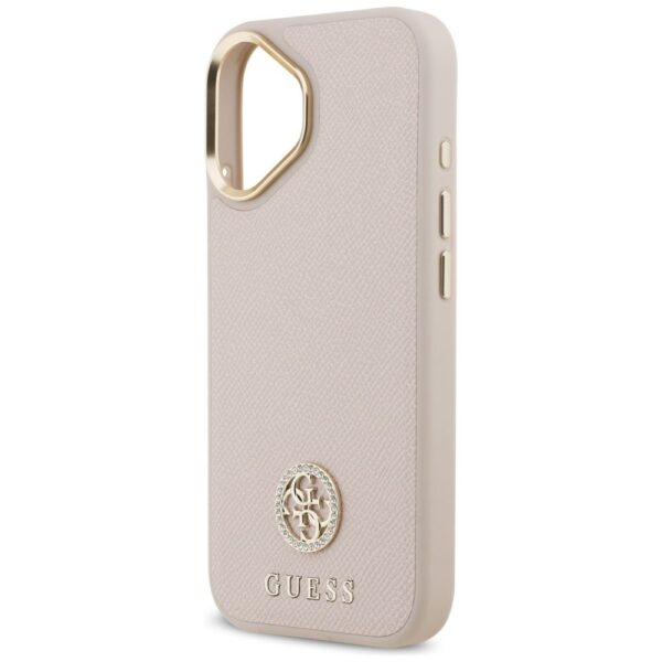 e2ec11a396e329acd6feaec8cbb4fda9 GUESS case for IPHONE 17 compatible with MagSafe GUHMP17SPGCRMDEP (PU W/ Grained Strass Logo) pink