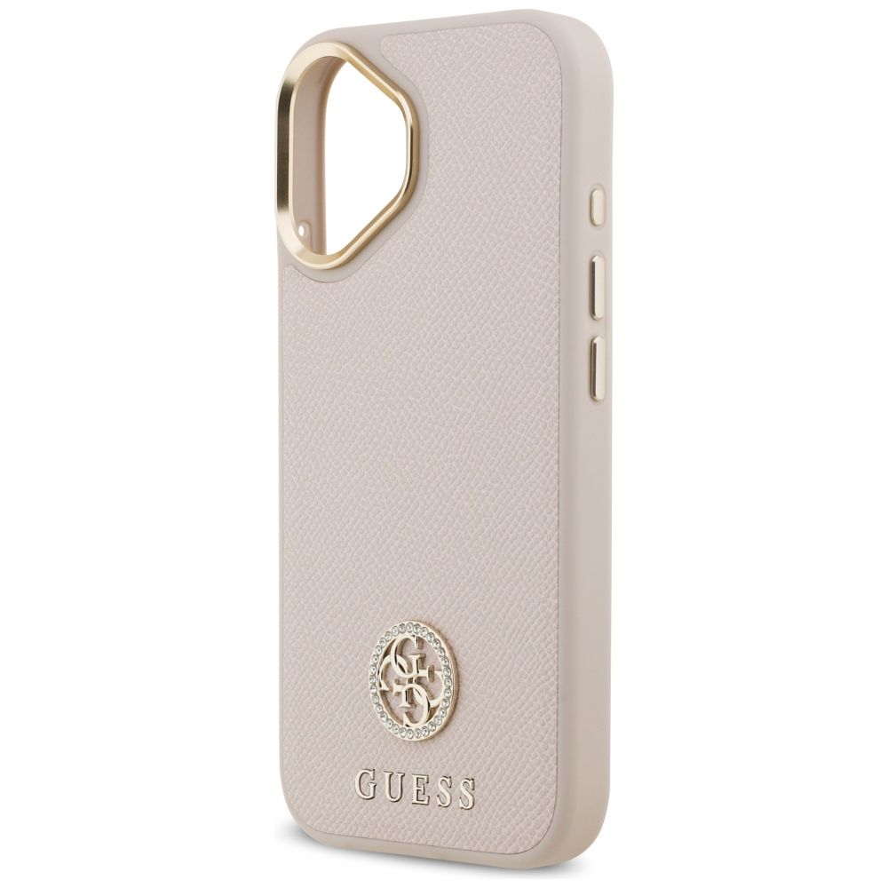 e2ec11a396e329acd6feaec8cbb4fda9 GUESS case for IPHONE 17 compatible with MagSafe GUHMP17SPGCRMDEP (PU W/ Grained Strass Logo) pink