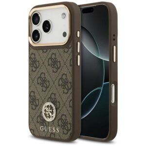 e398703cb28af86090a38ae3bb6f6dc9 GUESS case for IPHONE 17 Pro compatible with MagSafe GUHMP17LP4GRMDEW (PU W/ 4G Strass Logo) brown