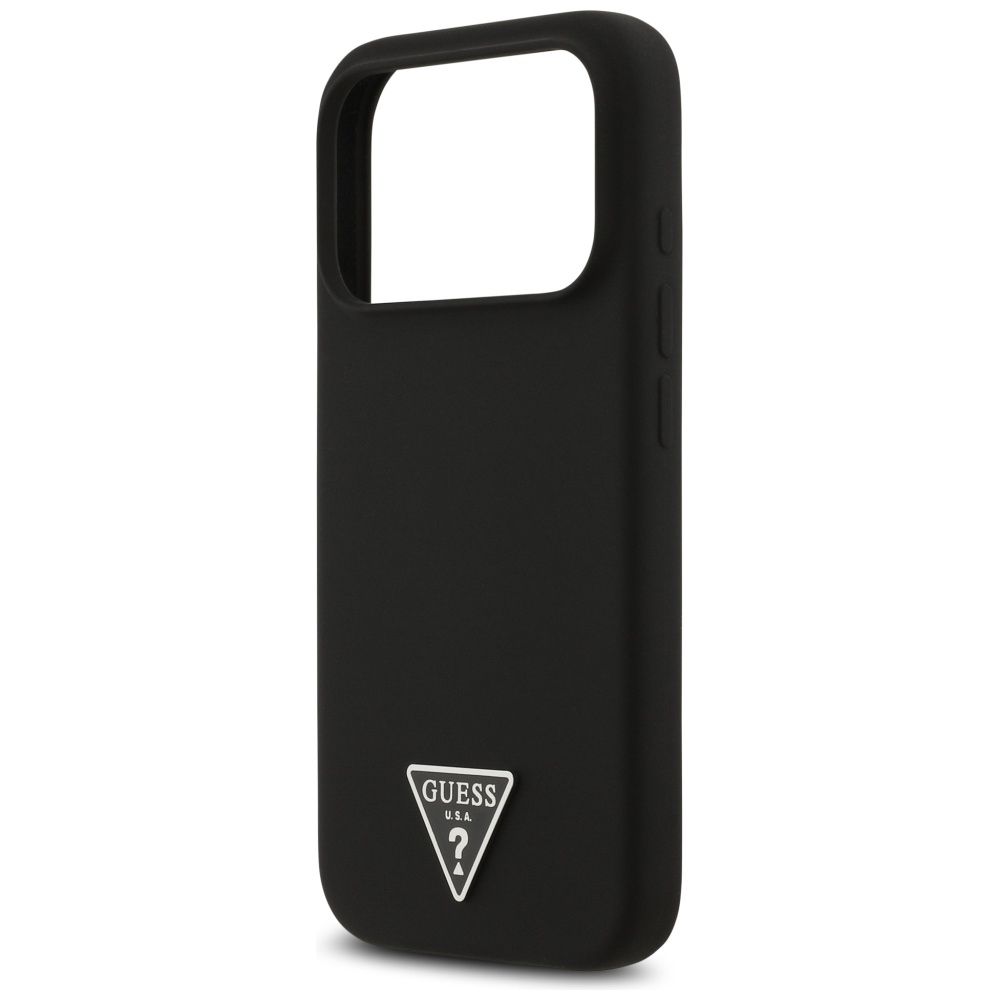 GUESS case for IPHONE 17 Pro compatible with MagSafe GUHMP17LSCTRLMK (Silicone W/ Triangle Logo) black
