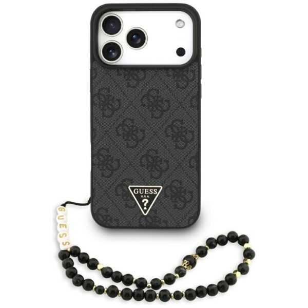 e3be9fa8b85604abb4b2fa9662eb4d55 GUESS case for IPHONE 17 Pro Max compatible with MagSafe GUHMP17XP4TSDPPSK (4G PU W/ Strap Triangle Logo) black