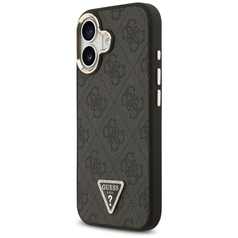 e4135f8ab01157b7bdff7251deea3a3e GUESS case for IPHONE 17 compatible with MagSafe GUHMP17SP4GTDGMK (4G PU W/ Triangle Logo) gold black