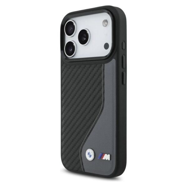 BMW case for IPHONE 17 Pro compatible with MagSafe BMHMP17L25PCCSCAK (PU Carbon Logo) anthracite