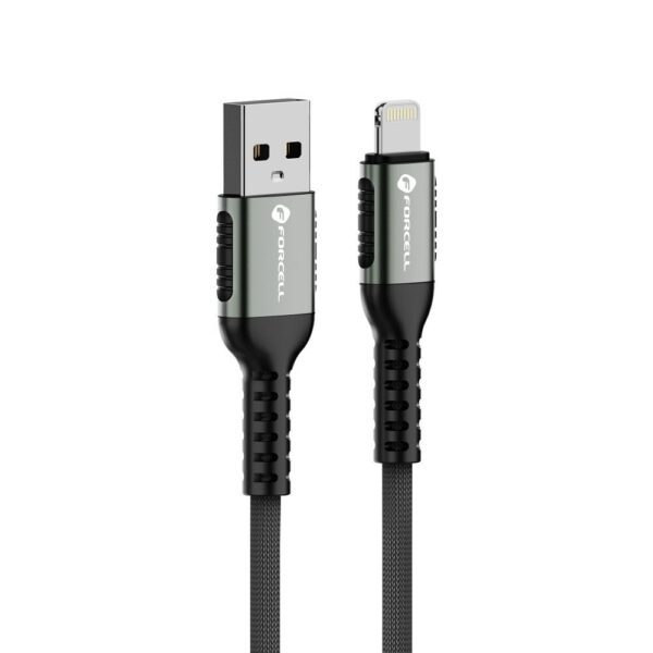 FORCELL F-ENERGY C257 cable USB A to Lightning 2,4A 12W Cafule 0,5 m black