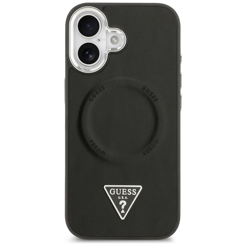 e6a4ff2ed1bf406fa9f388f441b8eec1 GUESS case for IPHONE 17 compatible with MagSafe GUHMP17SPSDTSCMK (PU W/ Triangle Logo) black
