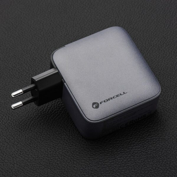 FORCELL F-ENERGY GaN VT-46 travel charger 3 x Type C + USB A PD QC4.0 5A 100W with PD gray