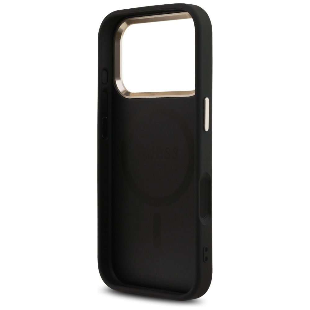 e77fad3078e9e9a42580f1982a426f9b GUESS case for IPHONE 17 Pro compatible with MagSafe GUHMP17LP4GTDGMK (4G PU W/ Triangle Logo) gold black