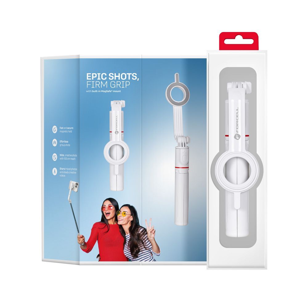 e8217147afbaafbd0b9e36de89bfb2b3 FORCELL F-GRIP MagSelfie S100M selfie stick with wireless remote control white