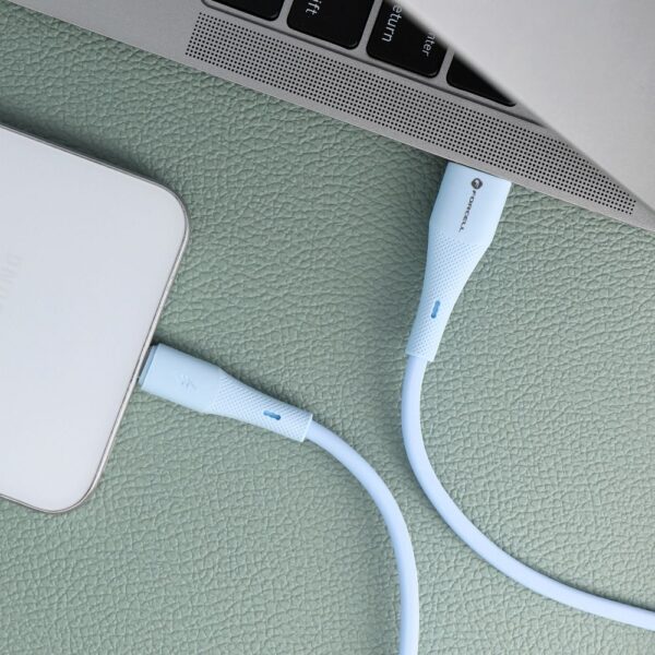 e8ae928bc76b6e346686efbff196e796 FORCELL F-ENERGY C342 cable USB A to Type C QC4.0 3A 66W Silicone 1 m blue