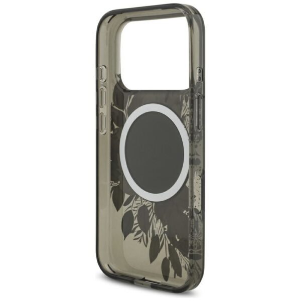 ea4b113e021f34f907c3e60811dcd11d GUESS case for IPHONE 17 Pro compatible with MagSafe GUHMP17LHFWBRCESK (IML Flowers with Pearl Strap) black