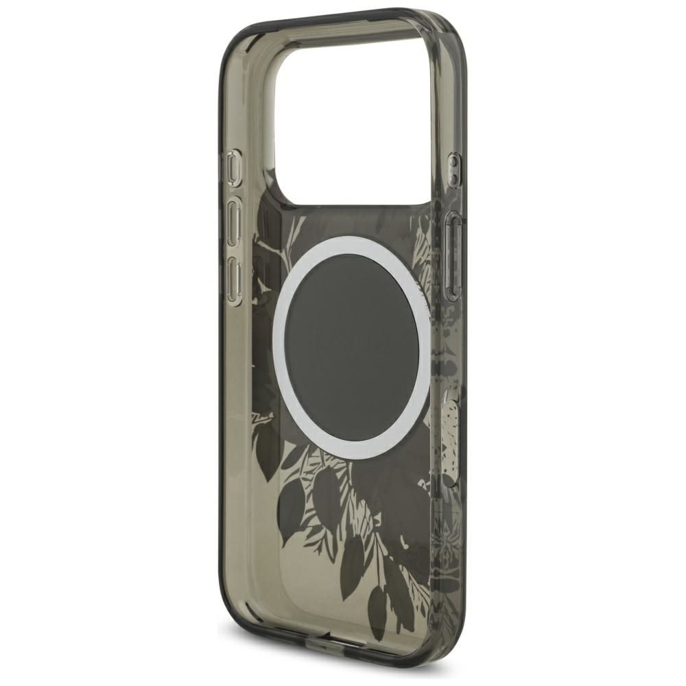 ea4b113e021f34f907c3e60811dcd11d GUESS case for IPHONE 17 Pro compatible with MagSafe GUHMP17LHFWBRCESK (IML Flowers with Pearl Strap) black