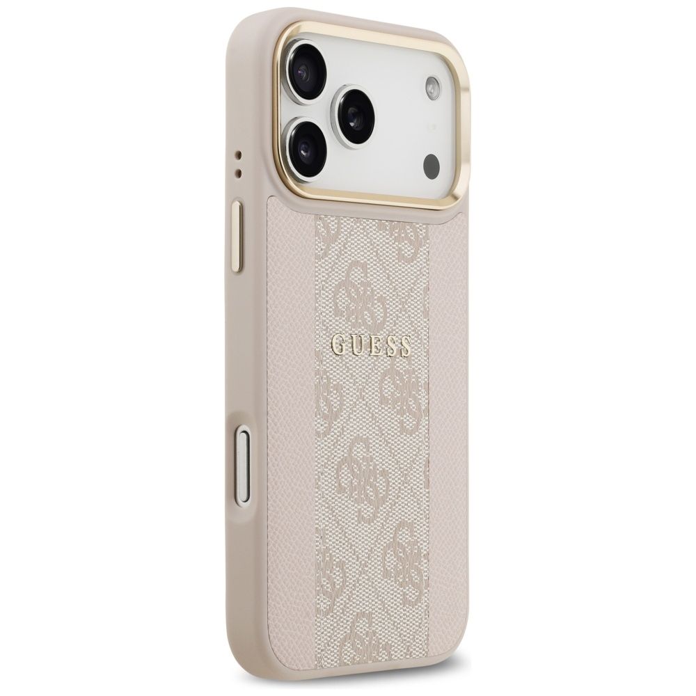 ea6c699560ac54cc1bea4f450b63ce5e GUESS case for IPHONE 17 Pro Max compatible with MagSafe GUHMP17XPG4SEMCP (PU W/ 4G Stripe) pink