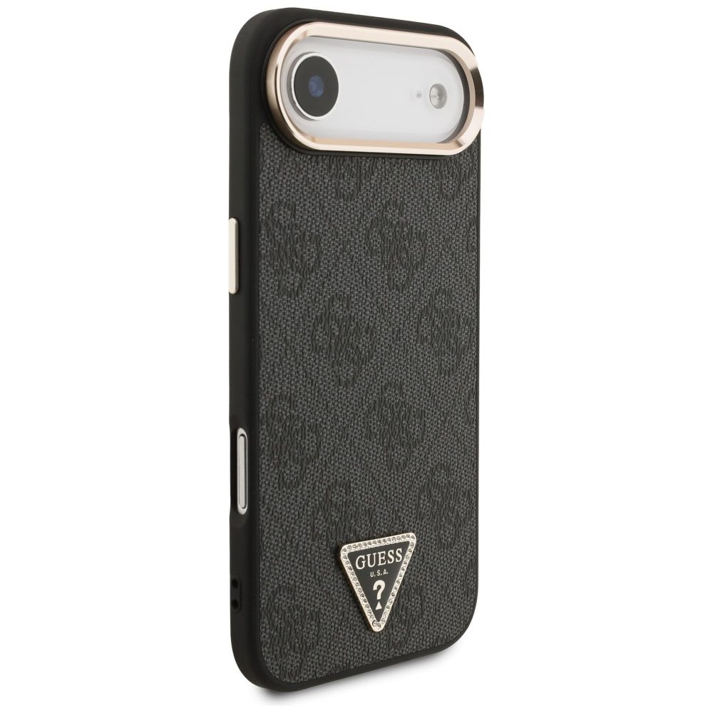 ea8f6f4a6a0414317ca4506b07e2a9a5 GUESS case for IPHONE 17 Air compatible with MagSafe GUHMP17MP4GTDGMK (4G PU W/ Triangle Logo) gold black
