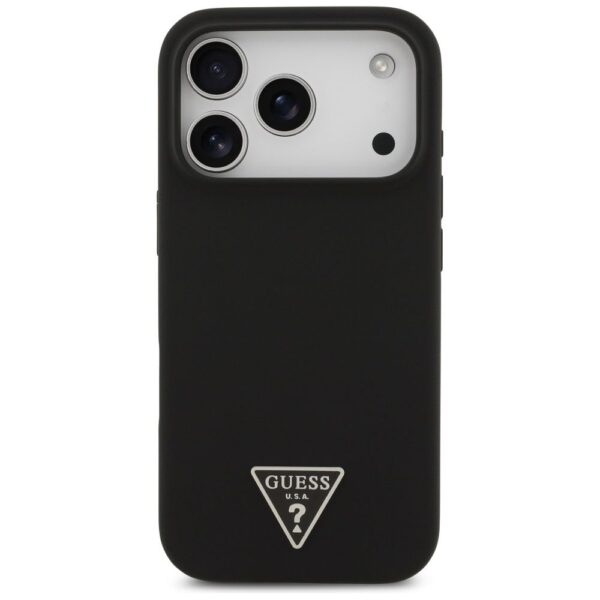 GUESS case for IPHONE 17 Pro Max compatible with MagSafe GUHMP17XSCTRLMK (Silicone W/ Triangle Logo) black