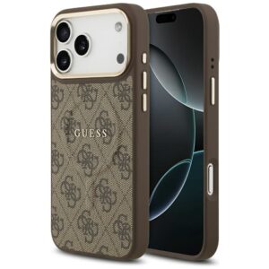 GUESS case for IPHONE 17 Pro Max compatible with MagSafe GUHMP17XP4MSEGCW (PU 4G W/ Classic) brown