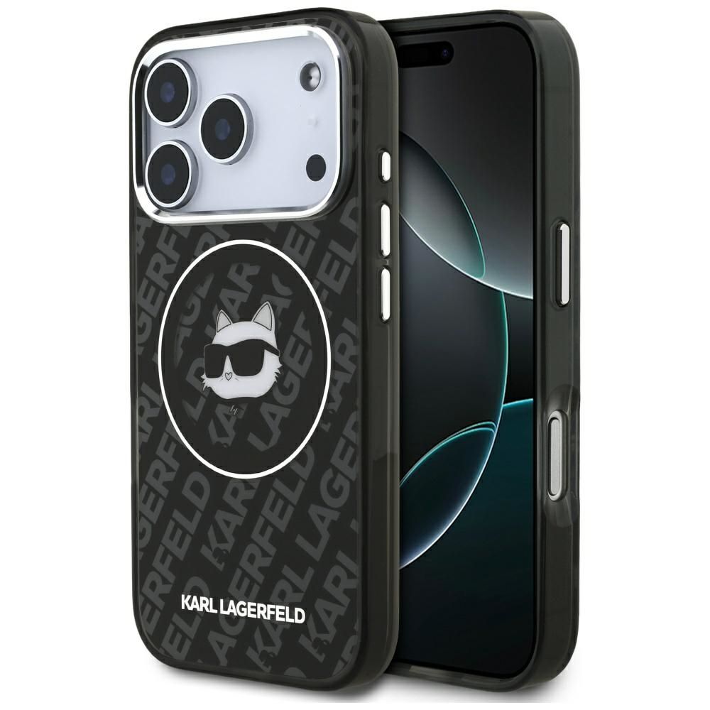 KARL LAGERFELD case for IPHONE 17 Pro Max compatible with MagSafe KLHMP17XHMKBCHOK (IML Choupette Head Logo) black