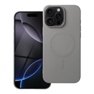 SILICONE MAG COVER (big hole) case compatible with MagSafe for IPHONE 16 Pro Max grey titanium