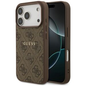 GUESS case for IPHONE 17 Pro compatible with MagSafe GUHMP17LG4GFRW (PU 4G Ring Classic Logo) brown