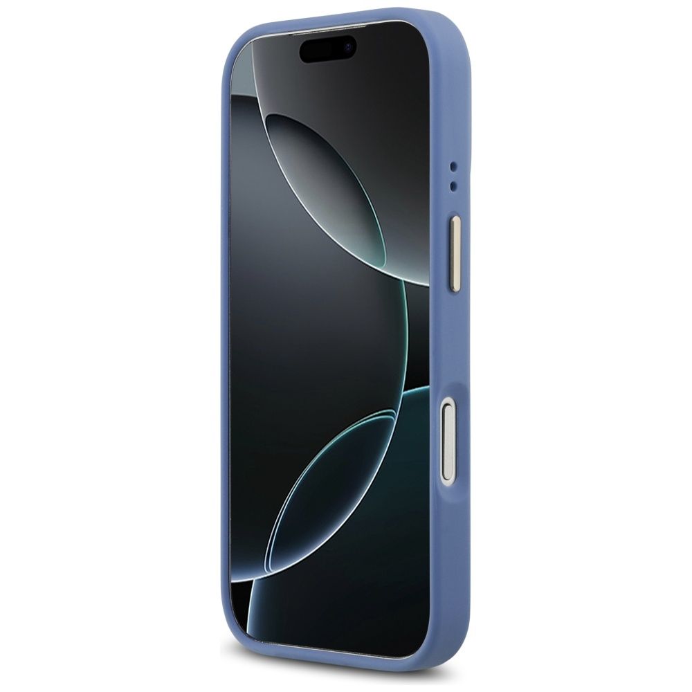 ee545699ff72079e6ae6e76cde7232db GUESS case for IPHONE 17 Pro compatible with MagSafe GUHMP17LP4GRMDEB (PU W/ 4G Strass Logo) blue