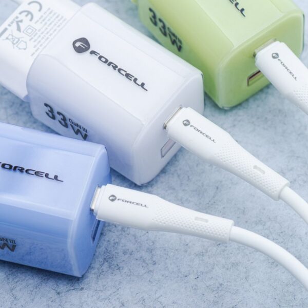 FORCELL F-ENERGY C343 cable USB A to Lightning 2,4A 12W Silicone 1 m white