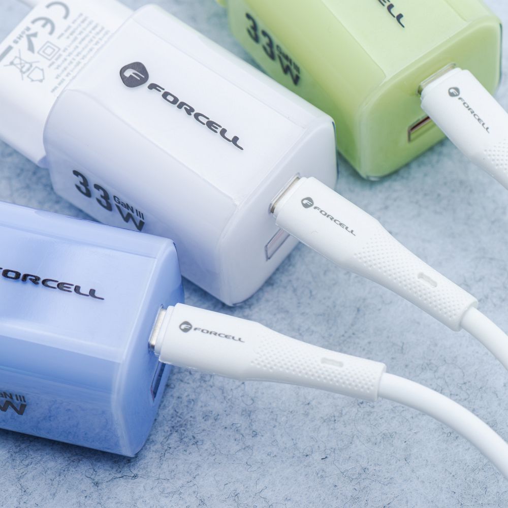 FORCELL F-ENERGY C343 cable USB A to Lightning 2,4A 12W Silicone 1 m white
