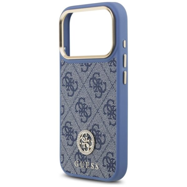 ef8ab139c38efd129a05068929cff9fa GUESS case for IPHONE 17 Pro compatible with MagSafe GUHMP17LP4GRMDEB (PU W/ 4G Strass Logo) blue