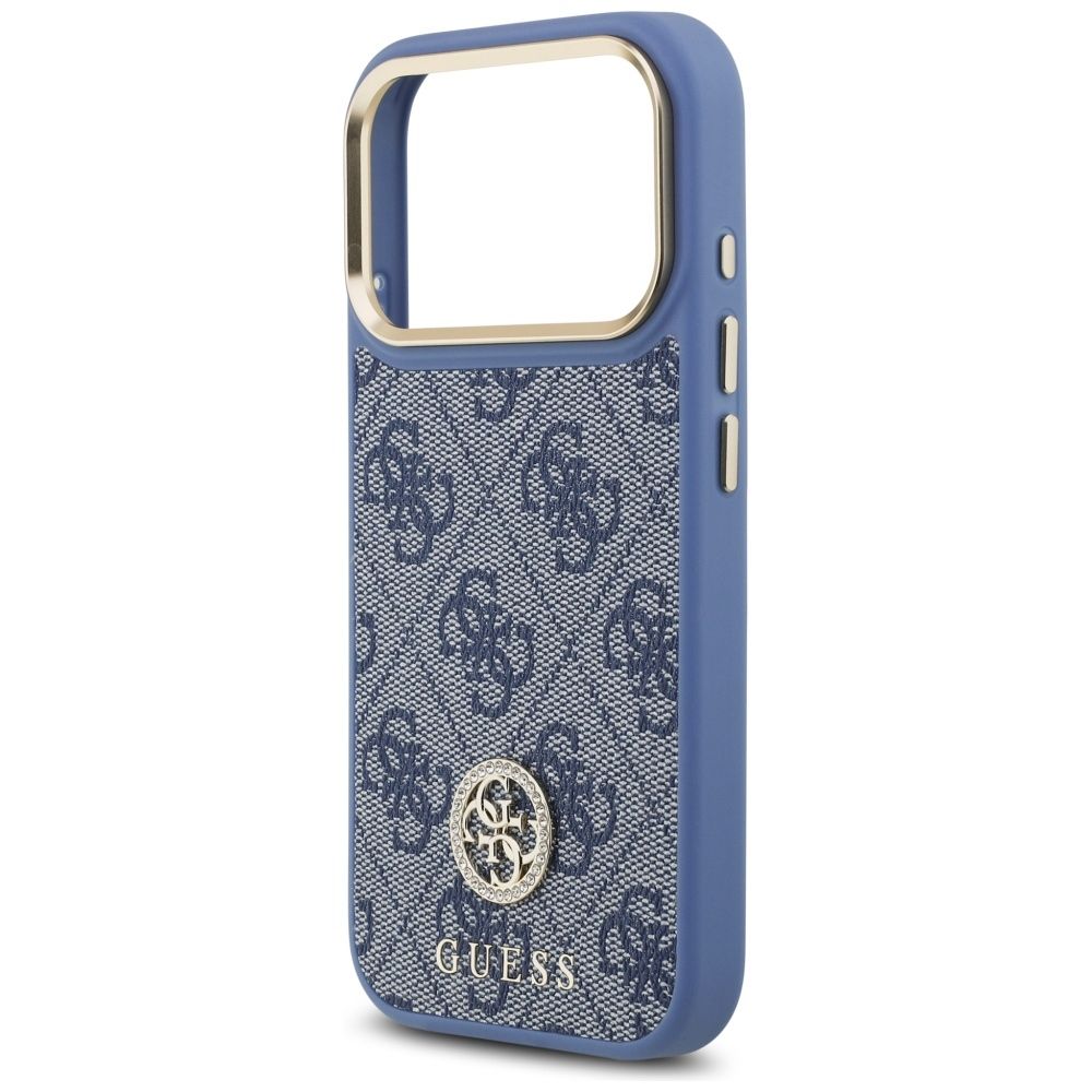 ef8ab139c38efd129a05068929cff9fa GUESS case for IPHONE 17 Pro compatible with MagSafe GUHMP17LP4GRMDEB (PU W/ 4G Strass Logo) blue