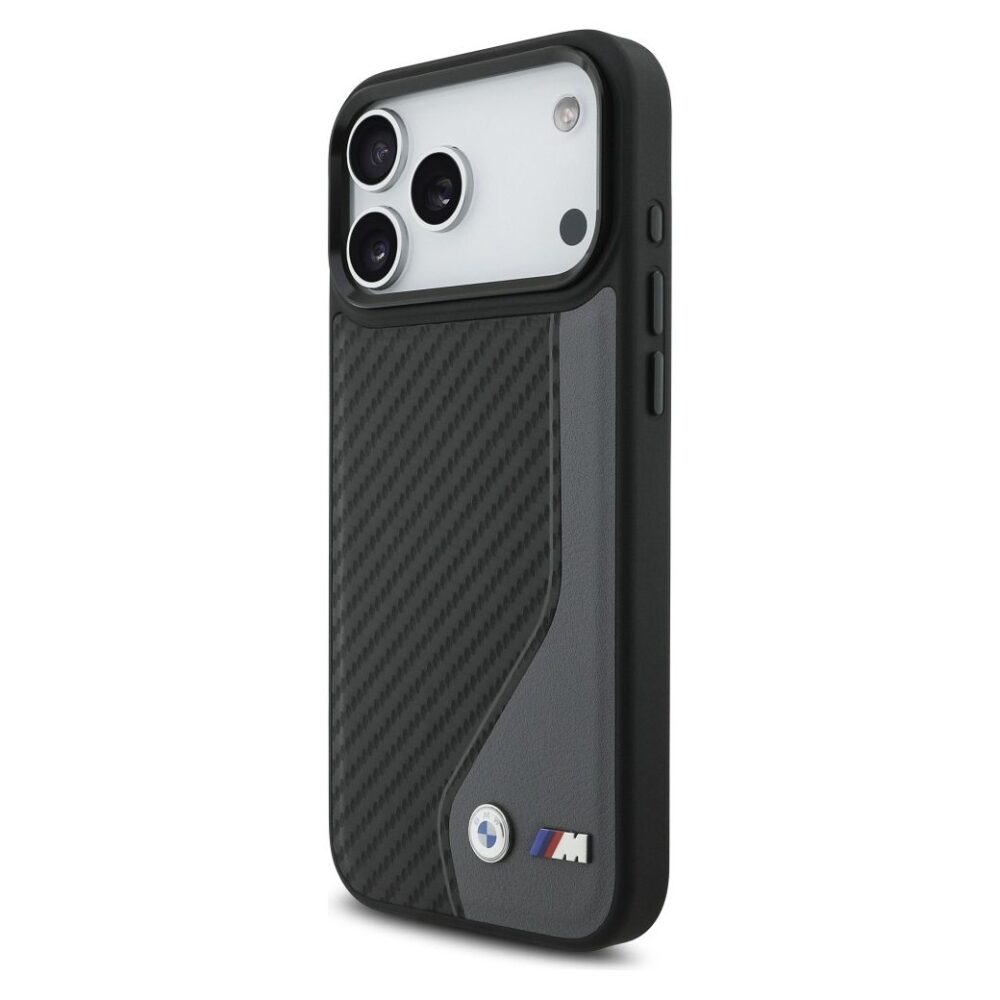 BMW case for IPHONE 17 Pro Max compatible with MagSafe BMHMP17X25PCCSCAK (PU Carbon Logo) anthracite
