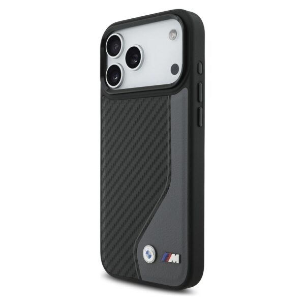 BMW case for IPHONE 17 Pro Max compatible with MagSafe BMHMP17X25PCCSCAK (PU Carbon Logo) anthracite