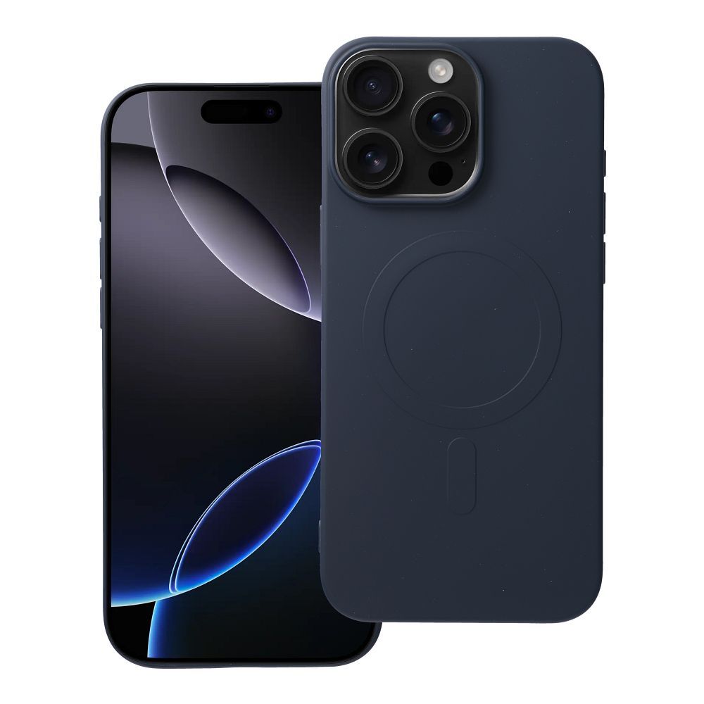 SILICONE MAG COVER (big hole) case compatible with MagSafe for IPHONE 16 Pro Max blue titanium