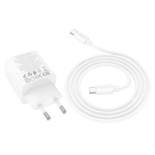 HOCO charger 2 x Type C + 2 x USB A + cable Type C to Type C PD QC3.0 3A 30W N56 white