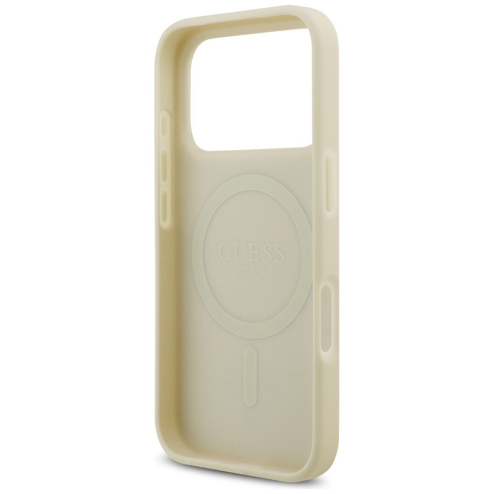 f1245908f40cac9f5d8e6fd7d02e3cc7 GUESS case for IPHONE 17 Pro compatible with MagSafe GUHMP17LPCRTHCD (PU Croco Triangle Logo) gold