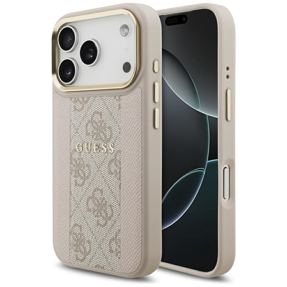 f306c8afeceda1d6e42703b679206c95 GUESS case for IPHONE 17 Pro compatible with MagSafe GUHMP17LPG4SEMCP (PU W/ 4G PU Stripe) pink