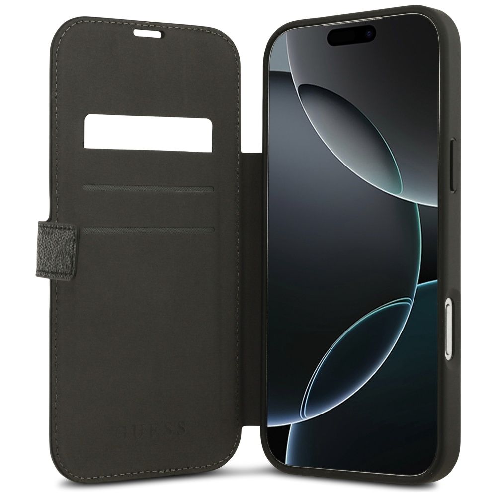 f485ed0cbca2b97473514a79bd47ad67 GUESS book case for IPHONE 17 Pro Max GUBKP17X4GMGGR (PU 4G Metal Logo) black