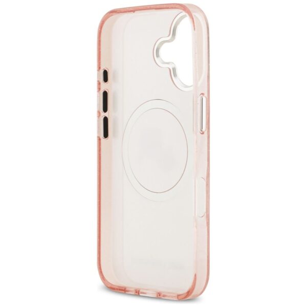 KARL LAGERFELD case for IPHONE 17 compatible with MagSafe KLHMP17SHMKBKCHOP (IML Glitter K&C Heads Logo) pink