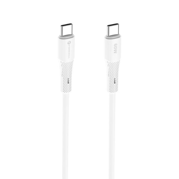 f6543ea0efe9f7f284bab99cad877783 FORCELL F-ENERGY C344 cable Type C to Type C QC4.0 PD 3A 60W Silicone 1 m white