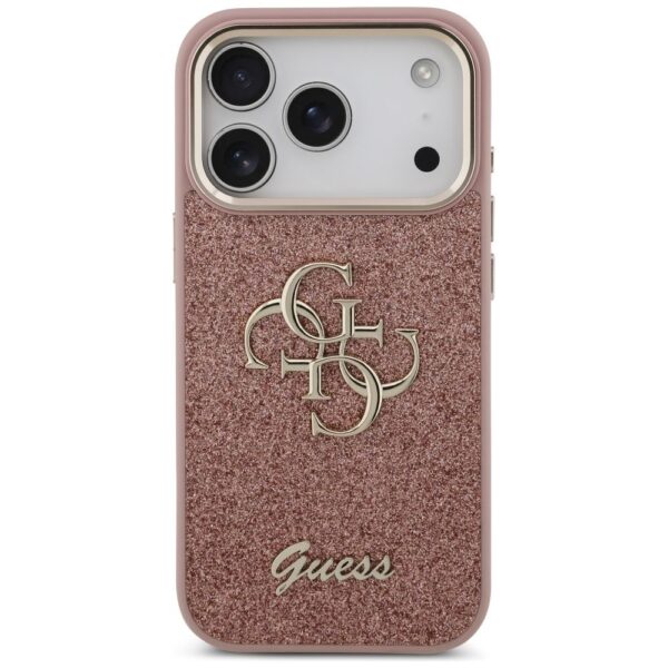 GUESS case for IPHONE 17 Pro GUHCP17LHG4SGCP (Fixed Glitter Big 4G Metal Frame) pink