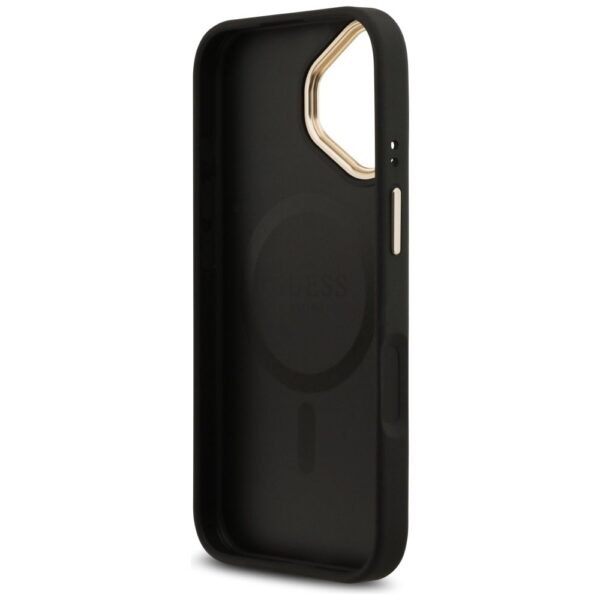 f6b4ade88e633677f5061bb4d63fe5e8 GUESS case for IPHONE 17 compatible with MagSafe GUHMP17SP4G4DCSK (PU W/ Strass Logo & Big Strap Metal Buttons) black
