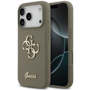 GUESS case for IPHONE 17 Pro Max GUHCP17XSC4GSMW (Silicone W/ Big 4G Script) brown