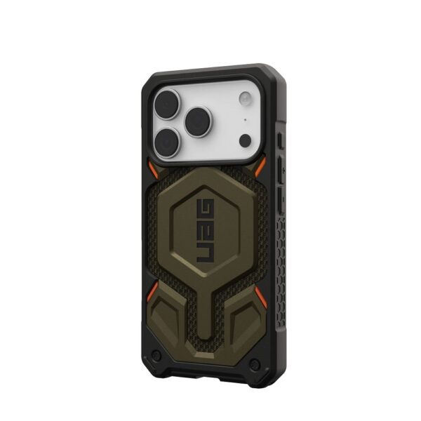f77e0ef83586e1ff071ae60789f5749a UAG Urban Armor Gear case MONARCH PRO compatible with MagSafe for IPHONE 17 Pro kevlar element green