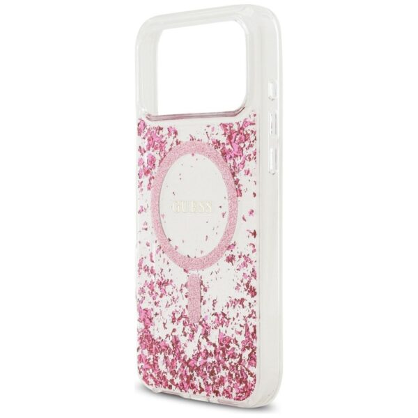 f7c566f0c00f2f98eea48bfd0a744b8c GUESS case for IPHONE 17 Pro Max compatible with MagSafe GUHMP17XRGRGEP (Resin Bottom Glitter) pink