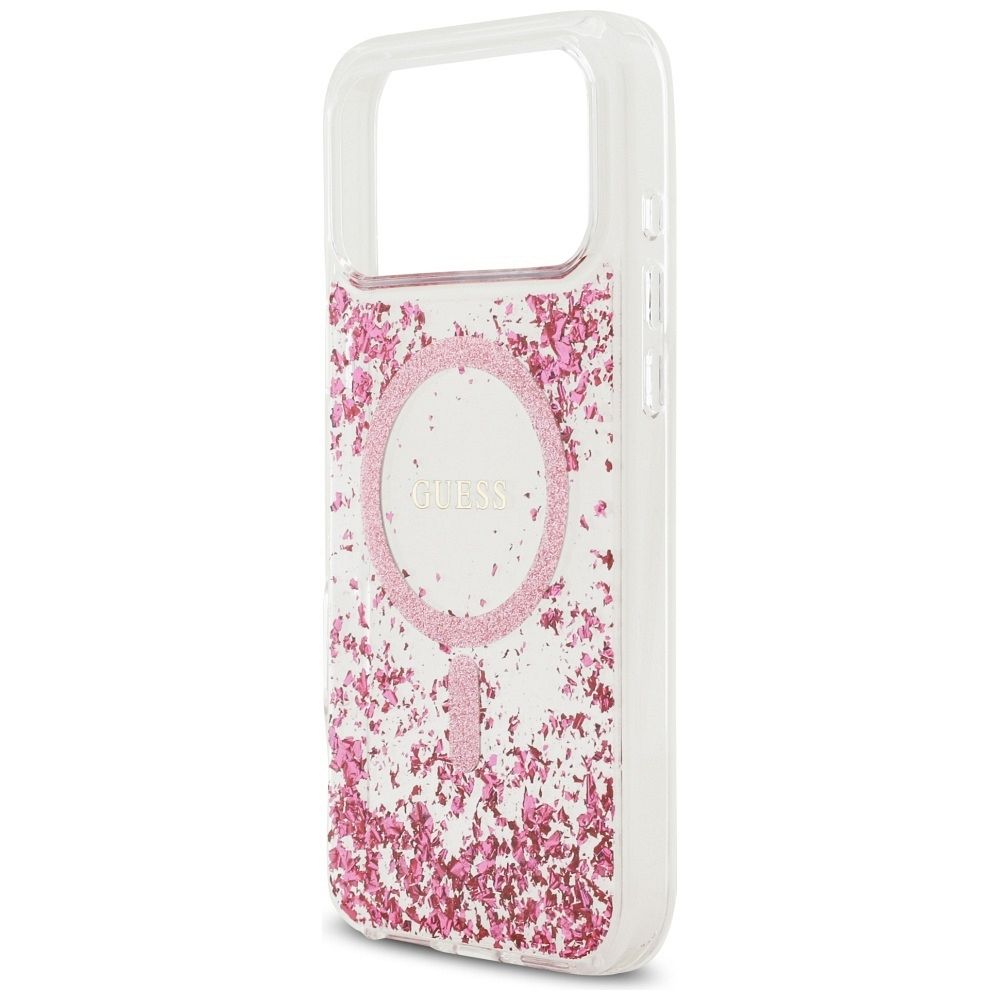 f7c566f0c00f2f98eea48bfd0a744b8c GUESS case for IPHONE 17 Pro Max compatible with MagSafe GUHMP17XRGRGEP (Resin Bottom Glitter) pink