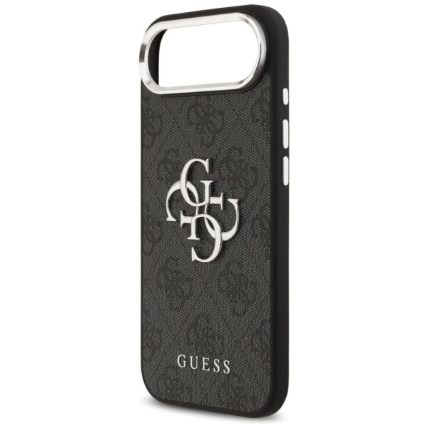 f8086730a00d60b016cf142d46af18e7 GUESS case for IPHONE 17 Air GUHCP17MP4G4SMCK (4G PU Leather Case with Big 4G and Classic Logo and Silver Metal Camera Frame) black