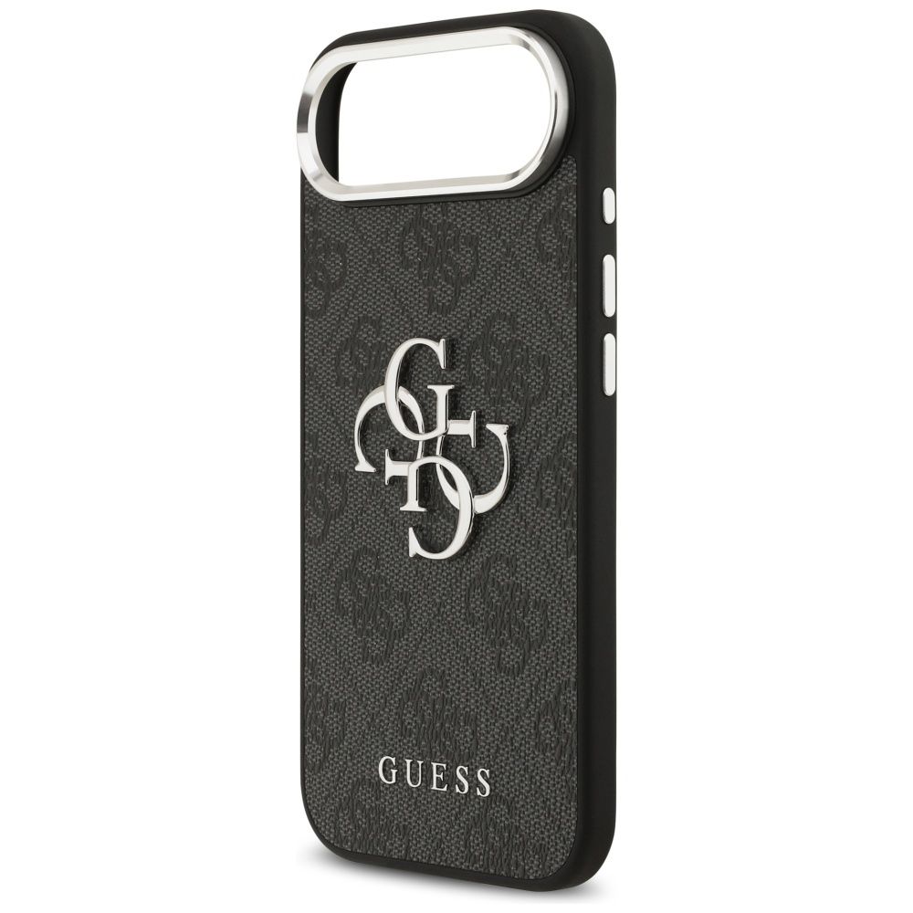 f8086730a00d60b016cf142d46af18e7 GUESS case for IPHONE 17 Air GUHCP17MP4G4SMCK (4G PU Leather Case with Big 4G and Classic Logo and Silver Metal Camera Frame) black