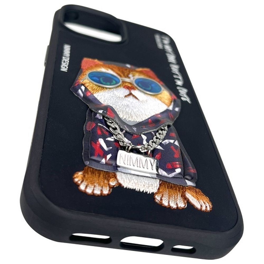 NIMMY case GLASSES COOL CAT for IPHONE 15 black