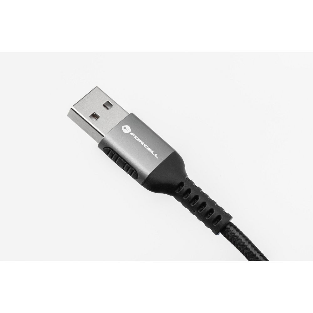 FORCELL F-ENERGY C257 cable USB A to Lightning 2,4A 12W Cafule 1,2 m black