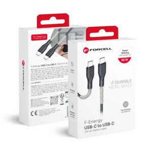 FORCELL F-ENERGY Carbon CB-02C cable Type C to Type C PD QC4.0 5A 66W 1 m black