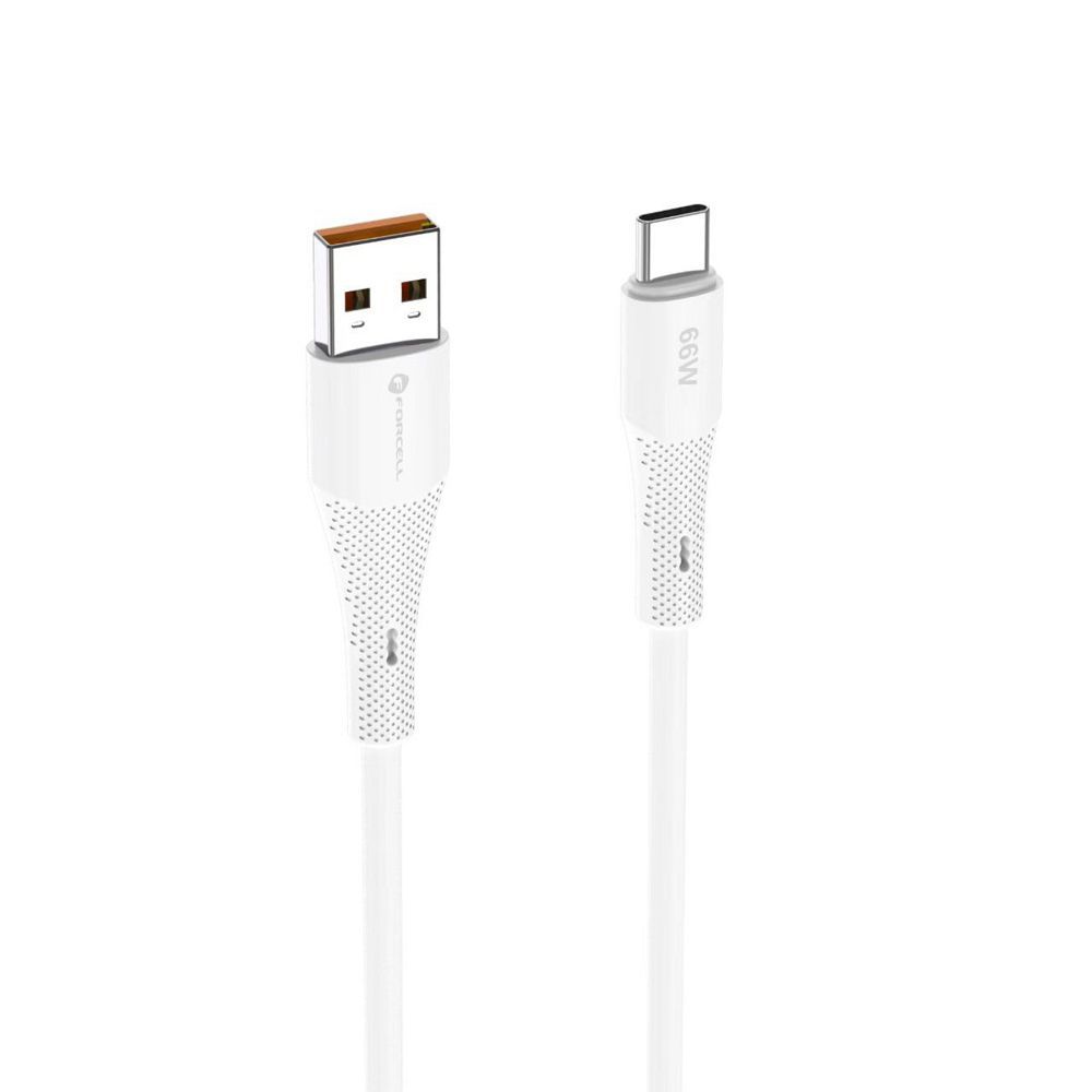 fb66f41e396712b43e34443291be3f25 FORCELL F-ENERGY C342 cable USB A to Type C QC4.0 3A 66W Silicone 1 m white